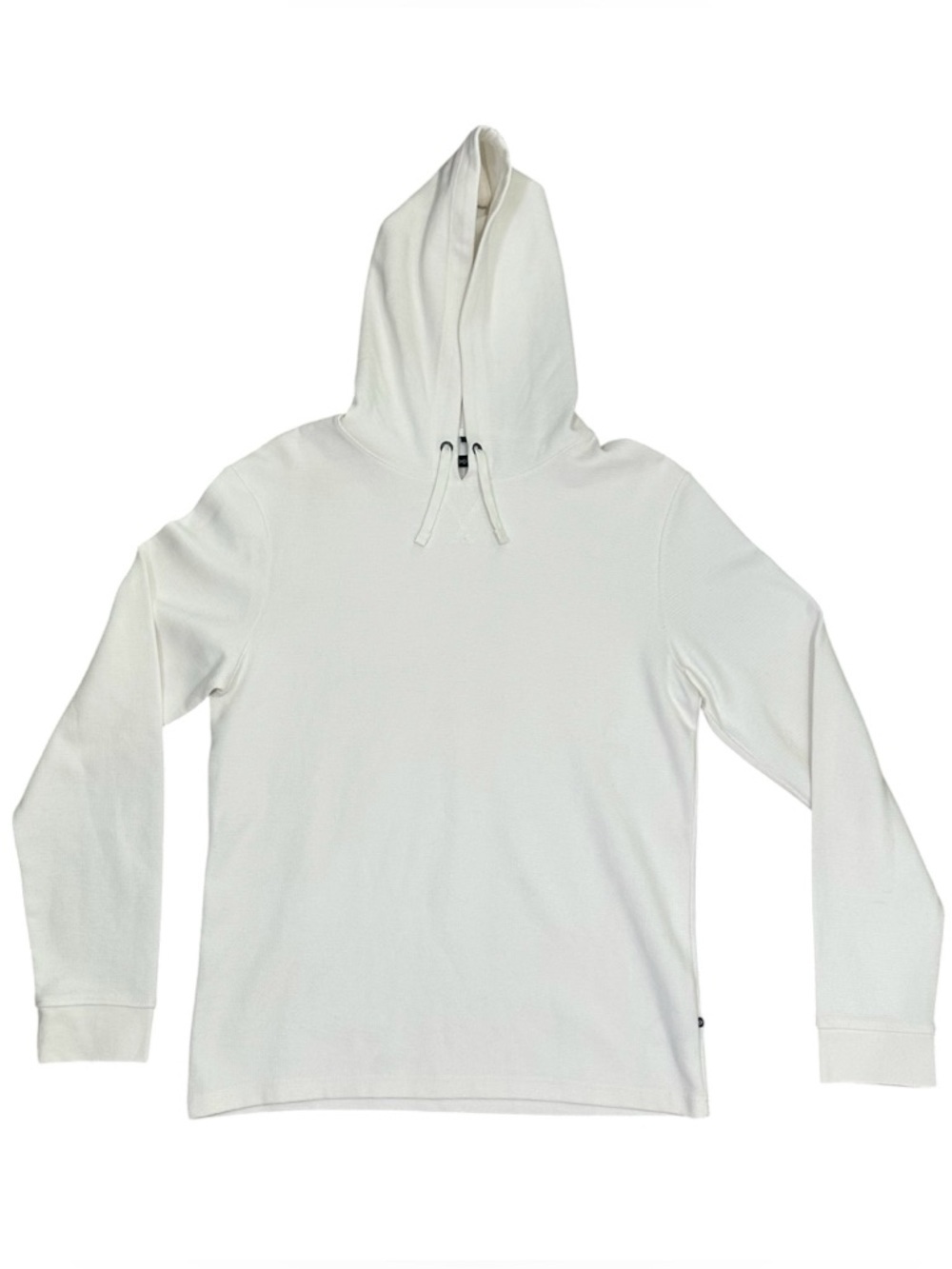 Bonobo Men’s L White Cotton Pullover Hooded Long-Sleeve Shirt Hoodie